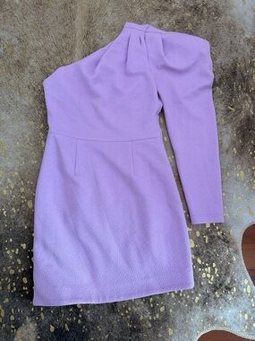 Elliatt One-Shoulder Lavender Mini Dress